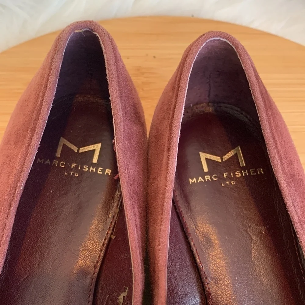 Marc Fisher | Suede Burgundy Slip On Loafers 6 1/2